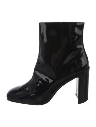 Pre-owned Stuart Weitzman Patent Leather Boots In Black