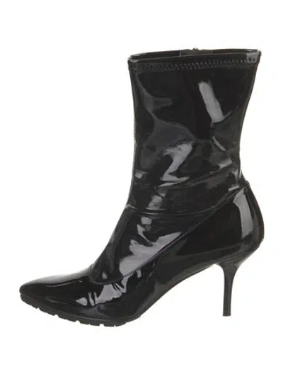 Pre-owned Stuart Weitzman Patent Leather Boots In Black