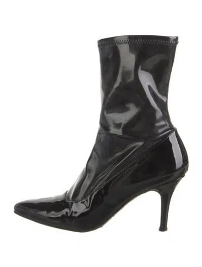 Pre-owned Stuart Weitzman Patent Leather Boots In Black