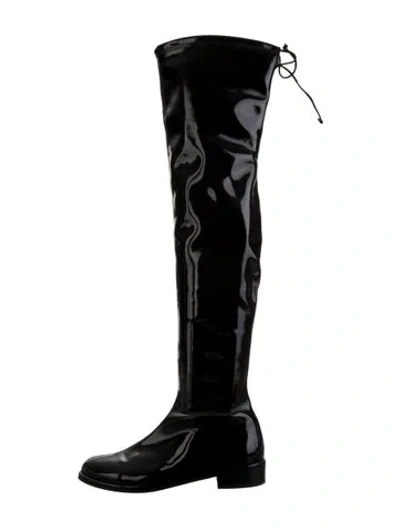 Pre-owned Stuart Weitzman Patent Leather Boots In Black