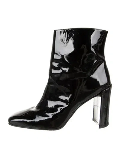 Pre-owned Stuart Weitzman Patent Leather Boots In Black