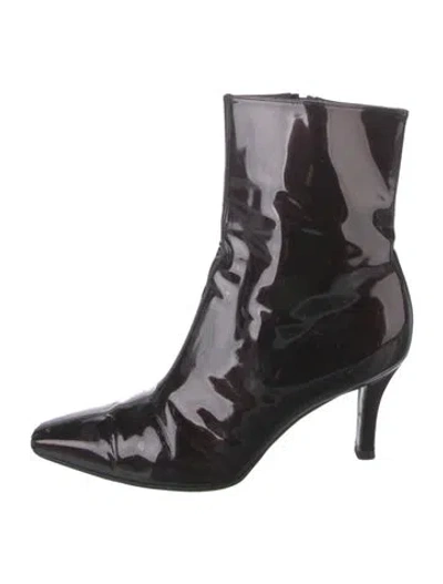 Pre-owned Stuart Weitzman Patent Leather Boots In Black