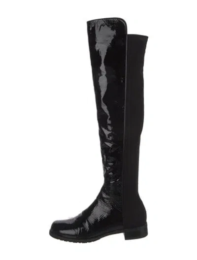Pre-owned Stuart Weitzman Patent Leather Boots In Black