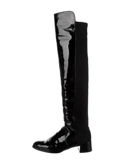 Pre-owned Stuart Weitzman Patent Leather Boots In Black