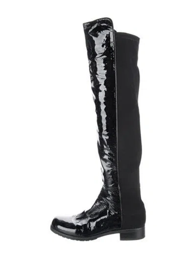 Pre-owned Stuart Weitzman Patent Leather Boots In Black