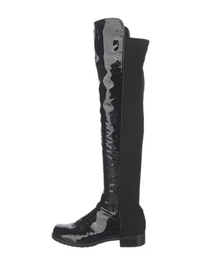 Pre-owned Stuart Weitzman Patent Leather Boots In Black