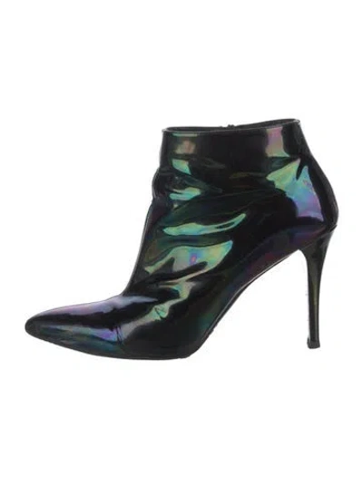 Pre-owned Stuart Weitzman Patent Leather Boots In Black/metallic