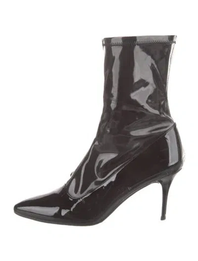 Pre-owned Stuart Weitzman Patent Leather Boots In Brown