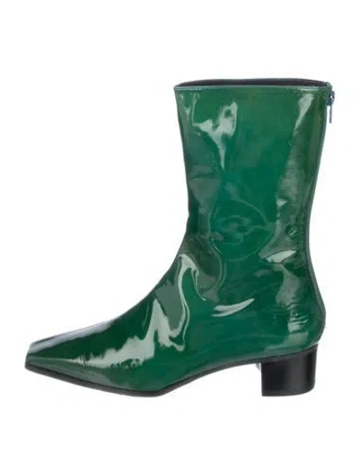 Pre-owned Stuart Weitzman Patent Leather Boots In Green