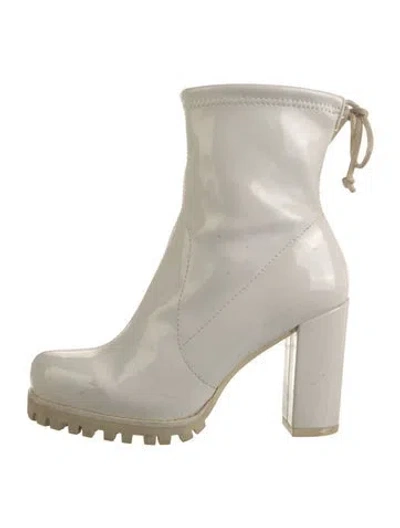 Pre-owned Stuart Weitzman Patent Leather Boots In Neutral