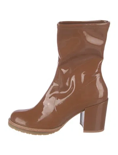 Pre-owned Stuart Weitzman Patent Leather Boots In Neutrals