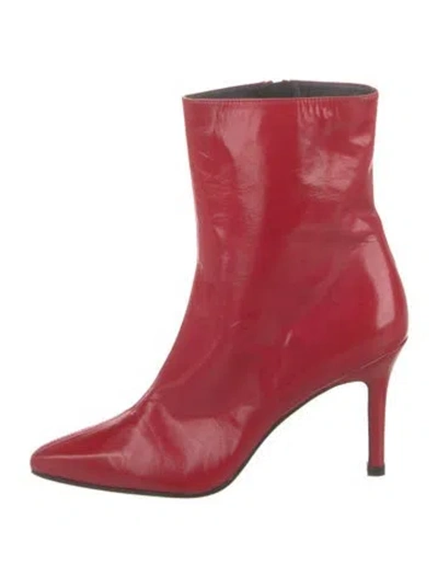 Pre-owned Stuart Weitzman Patent Leather Boots In Red