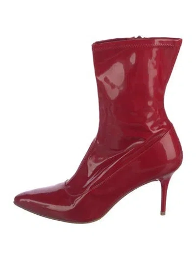 Pre-owned Stuart Weitzman Patent Leather Boots In Red