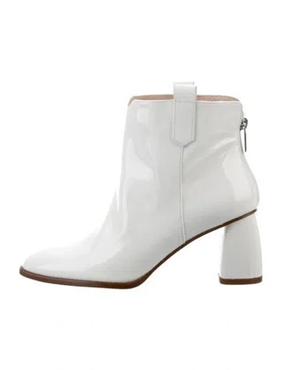 Pre-owned Stuart Weitzman Patent Leather Boots In White