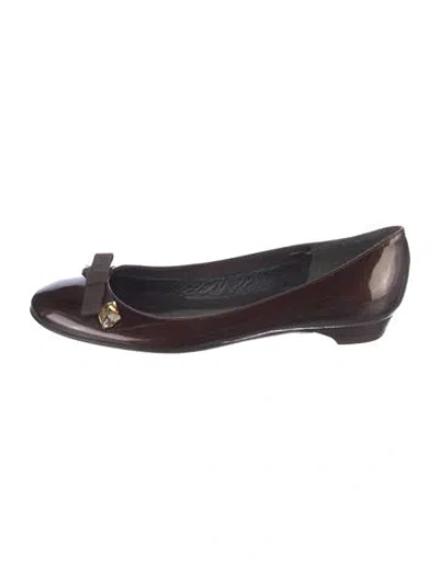 Pre-owned Stuart Weitzman Patent Leather Bow Accents Flats In Multi