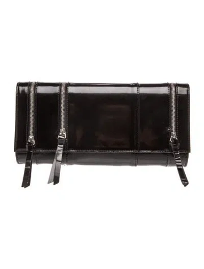 Pre-owned Stuart Weitzman Patent Leather Clutch In Black