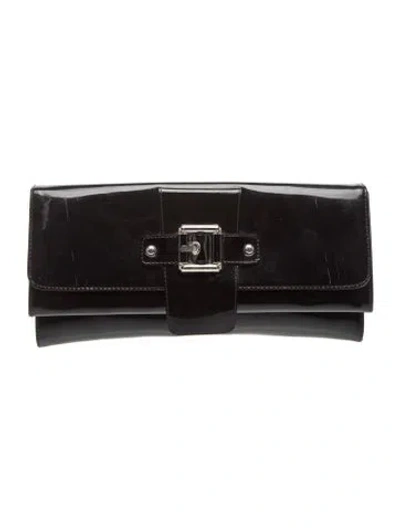 Pre-owned Stuart Weitzman Patent Leather Clutch In Black