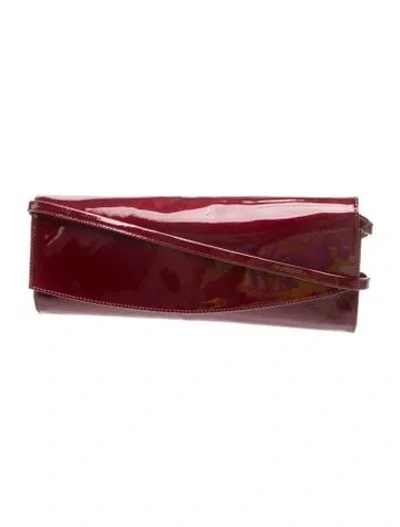 Pre-owned Stuart Weitzman Patent Leather Clutch In Red