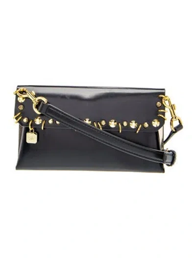 Pre-owned Stuart Weitzman Patent Leather Crossbody Bag In Black