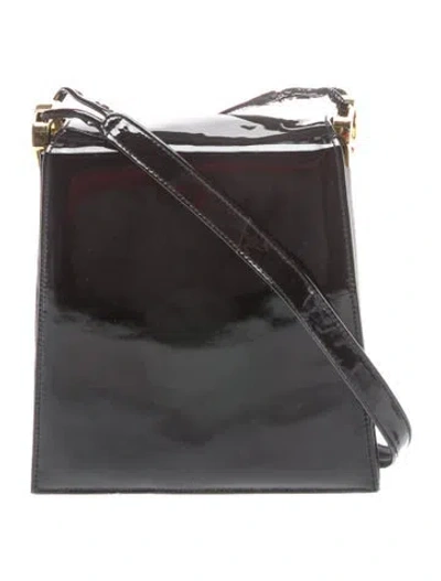 Pre-owned Stuart Weitzman Patent Leather Crossbody Bag In Black
