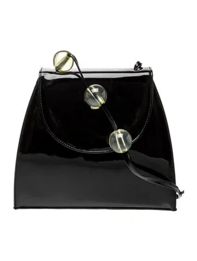 Pre-owned Stuart Weitzman Patent Leather Crossbody Bag In Black