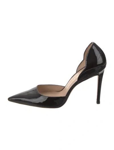 Pre-owned Stuart Weitzman Patent Leather D'orsay Pumps In Black