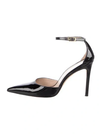 Pre-owned Stuart Weitzman Patent Leather D'orsay Pumps In Black