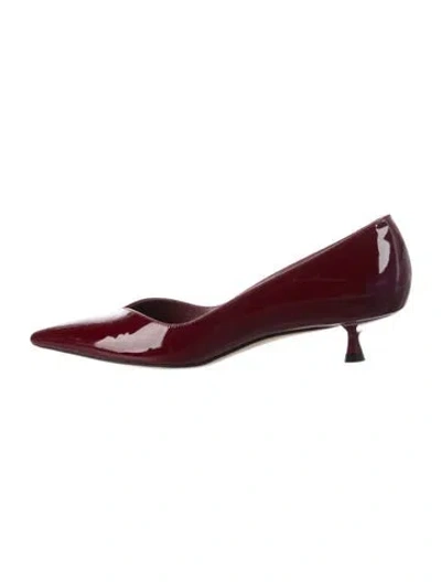 Pre-owned Stuart Weitzman Patent Leather D'orsay Pumps In Red