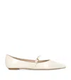Stuart Weitzman Emilia Mary Jane Flat In White