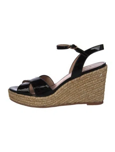 Pre-owned Stuart Weitzman Patent Leather Espadrilles In Black