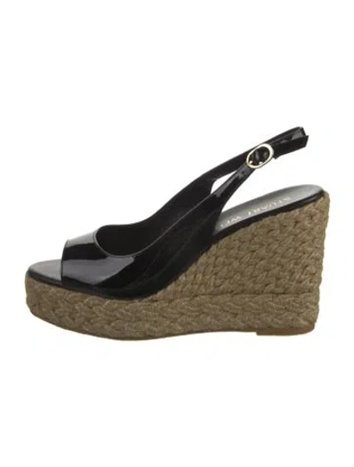 Pre-owned Stuart Weitzman Patent Leather Espadrilles In Black