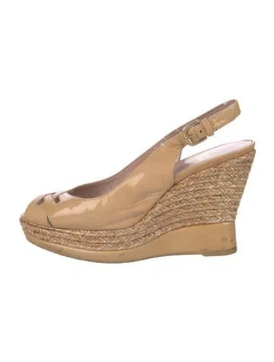 Pre-owned Stuart Weitzman Patent Leather Espadrilles In Neutral