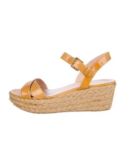 Pre-owned Stuart Weitzman Patent Leather Espadrilles In Neutral