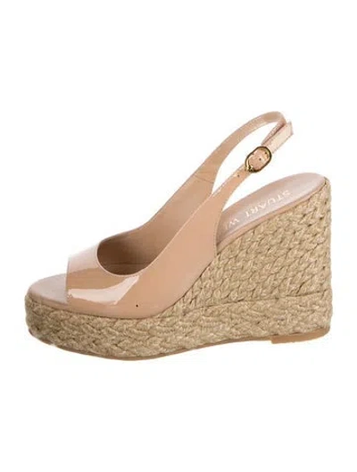 Pre-owned Stuart Weitzman Patent Leather Espadrilles In Neutrals