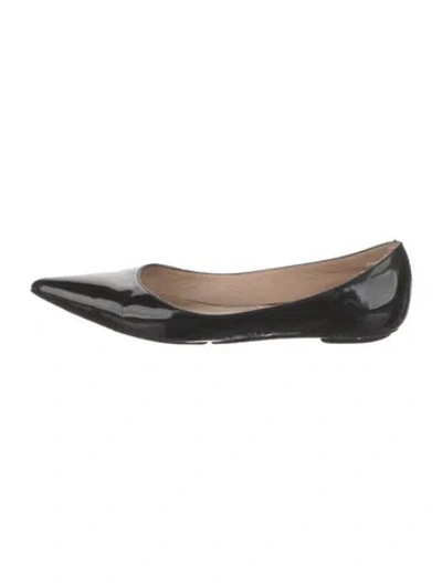 Pre-owned Stuart Weitzman Patent Leather Flats In Black