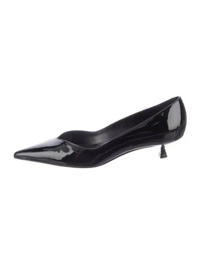 Pre-owned Stuart Weitzman Patent Leather Flats In Black