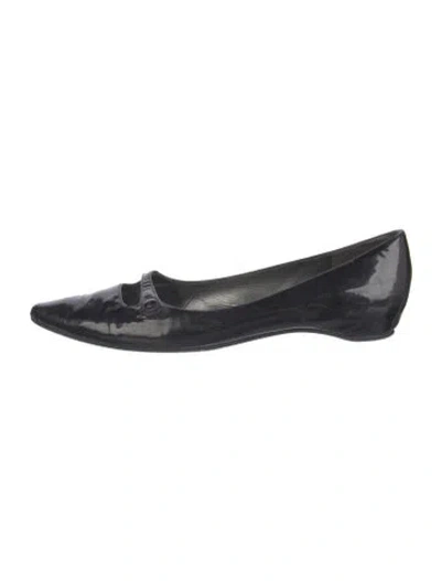 Pre-owned Stuart Weitzman Patent Leather Flats In Blue