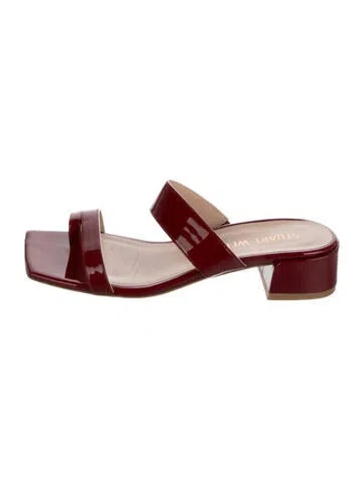 Pre-owned Stuart Weitzman Patent Leather Flats In Red