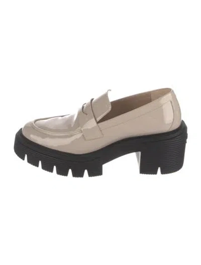 Pre-owned Stuart Weitzman Patent Leather Loafers In Neutral