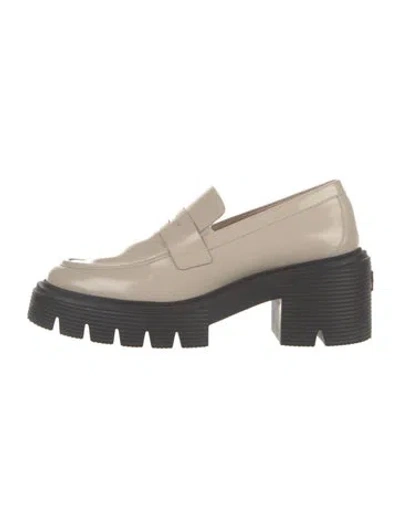 Pre-owned Stuart Weitzman Patent Leather Loafers In Neutral