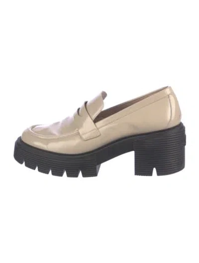 Pre-owned Stuart Weitzman Patent Leather Loafers In Neutrals