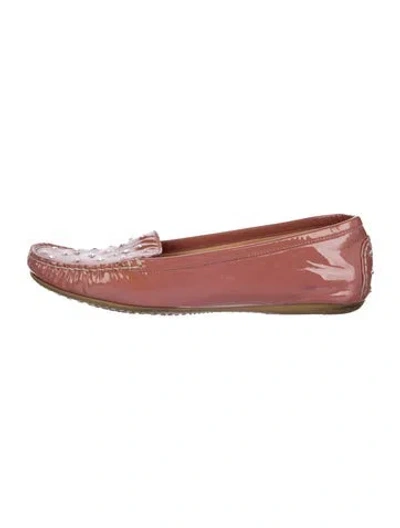 Pre-owned Stuart Weitzman Patent Leather Loafers In Pink