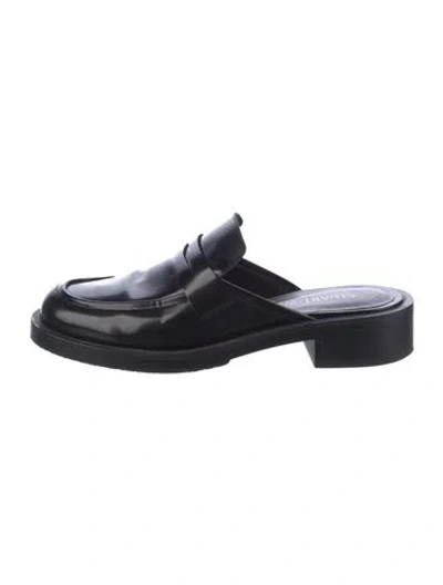 Pre-owned Stuart Weitzman Patent Leather Mules In Black