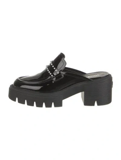 Pre-owned Stuart Weitzman Patent Leather Mules In Black