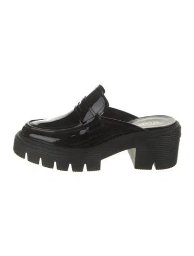 Pre-owned Stuart Weitzman Patent Leather Mules In Black