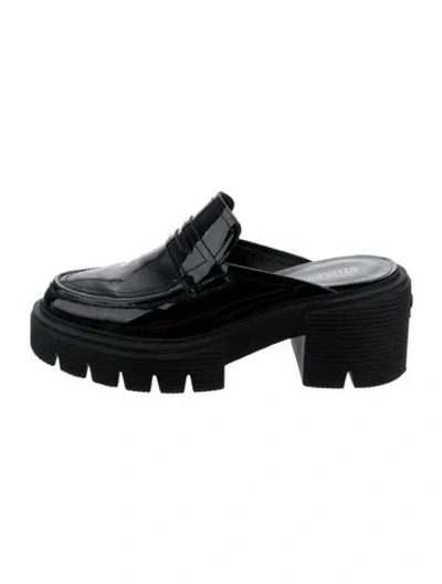 Pre-owned Stuart Weitzman Patent Leather Mules In Black