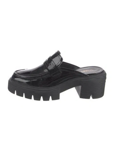 Pre-owned Stuart Weitzman Patent Leather Mules In Black