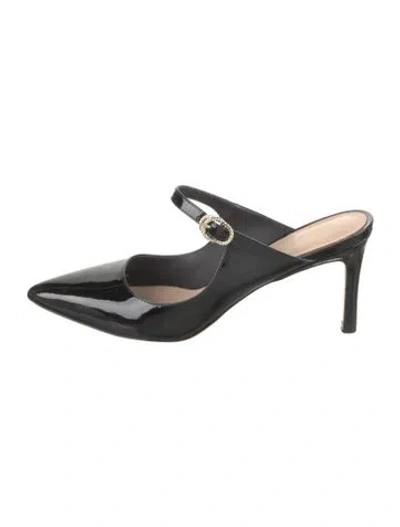 Pre-owned Stuart Weitzman Patent Leather Mules In Black
