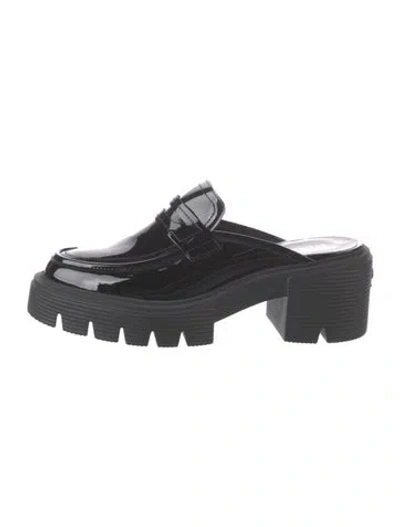 Pre-owned Stuart Weitzman Patent Leather Mules In Black