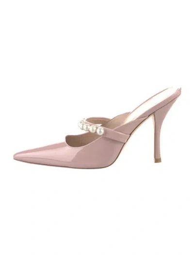 Pre-owned Stuart Weitzman Patent Leather Mules In Pink